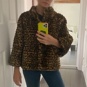 Cropped faux fur jacket